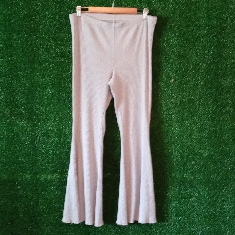 Aeris ribbed pull on pants flare leg